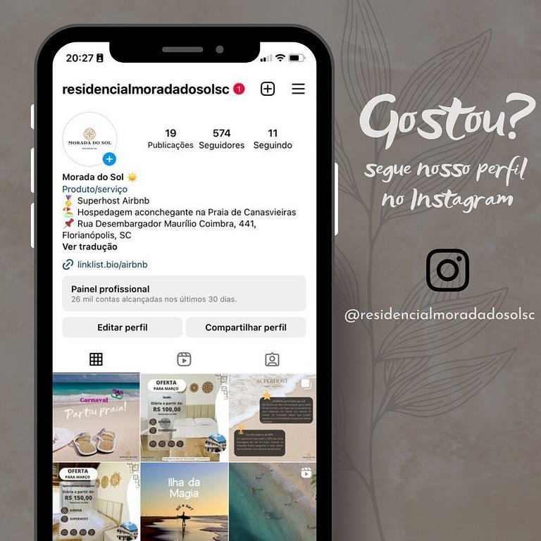 Canasvieiras - Apto 1 quarto (205) - 700m da praia